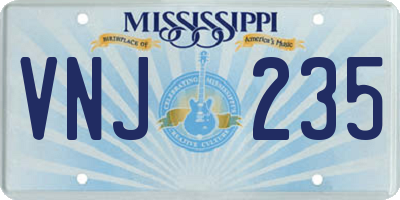 MS license plate VNJ235