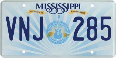 MS license plate VNJ285