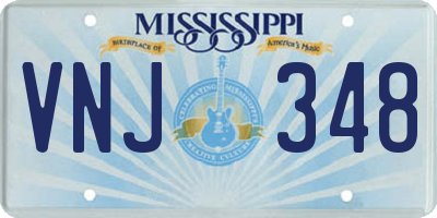 MS license plate VNJ348