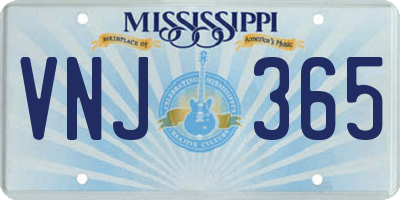 MS license plate VNJ365