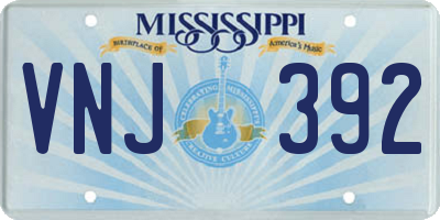 MS license plate VNJ392