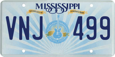 MS license plate VNJ499