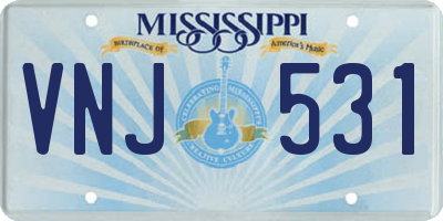 MS license plate VNJ531