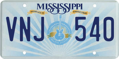 MS license plate VNJ540
