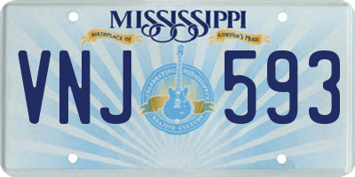 MS license plate VNJ593