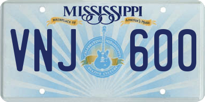 MS license plate VNJ600