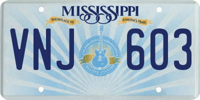 MS license plate VNJ603
