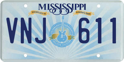 MS license plate VNJ611