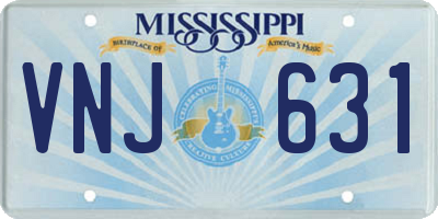 MS license plate VNJ631