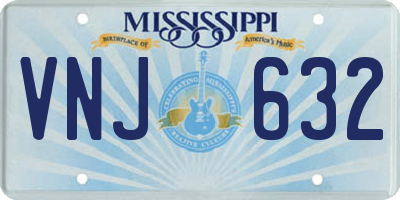 MS license plate VNJ632