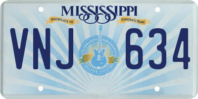 MS license plate VNJ634