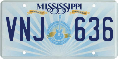 MS license plate VNJ636