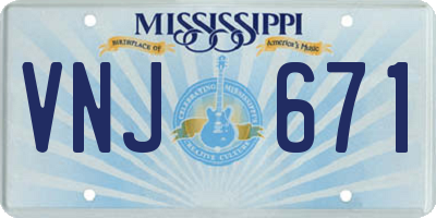 MS license plate VNJ671