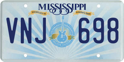 MS license plate VNJ698