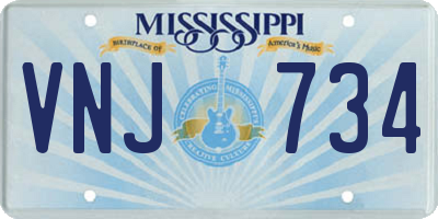 MS license plate VNJ734