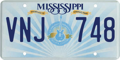 MS license plate VNJ748