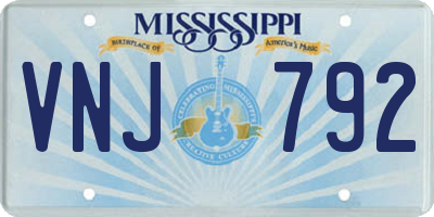 MS license plate VNJ792