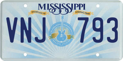 MS license plate VNJ793