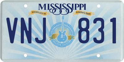 MS license plate VNJ831