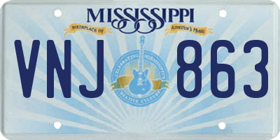 MS license plate VNJ863