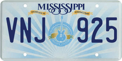 MS license plate VNJ925