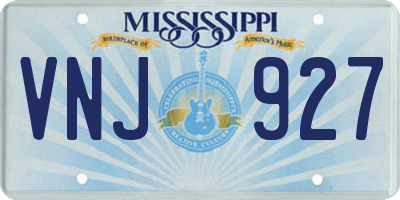 MS license plate VNJ927