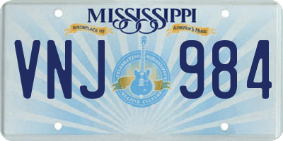 MS license plate VNJ984