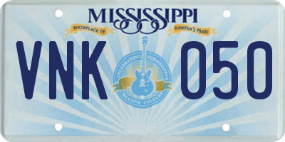 MS license plate VNK050