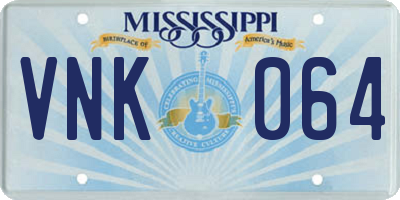 MS license plate VNK064