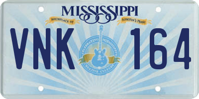 MS license plate VNK164