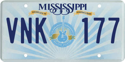 MS license plate VNK177