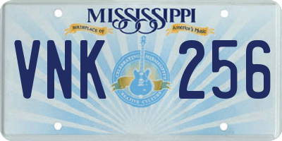 MS license plate VNK256
