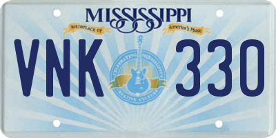 MS license plate VNK330