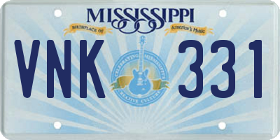 MS license plate VNK331