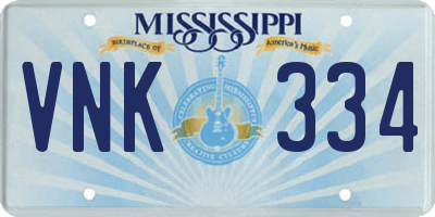 MS license plate VNK334