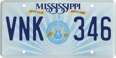 MS license plate VNK346