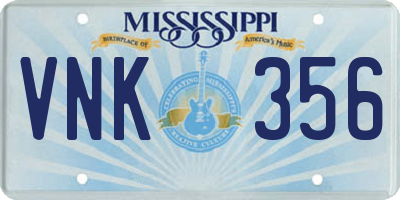 MS license plate VNK356