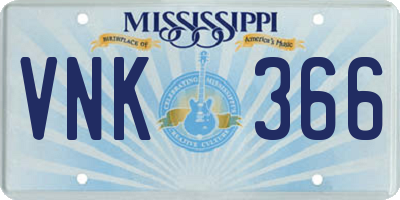 MS license plate VNK366