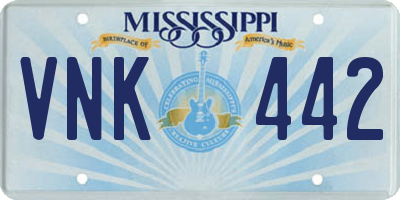 MS license plate VNK442