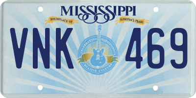 MS license plate VNK469