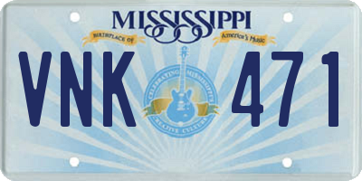 MS license plate VNK471