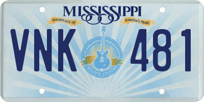 MS license plate VNK481