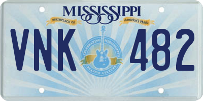 MS license plate VNK482