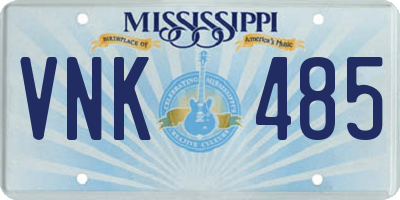 MS license plate VNK485