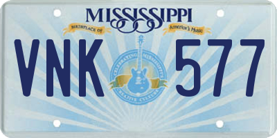 MS license plate VNK577