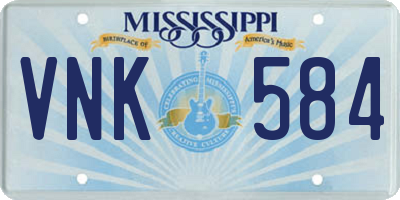 MS license plate VNK584