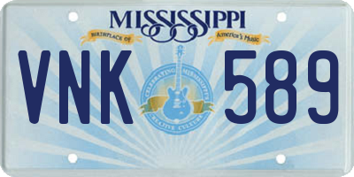 MS license plate VNK589