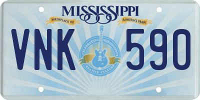 MS license plate VNK590
