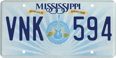 MS license plate VNK594