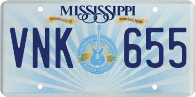 MS license plate VNK655